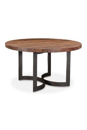   Brown Acacia Round Dining Table | Oroa.com