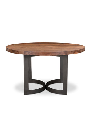   Brown Acacia Round Dining Table | Oroa.com