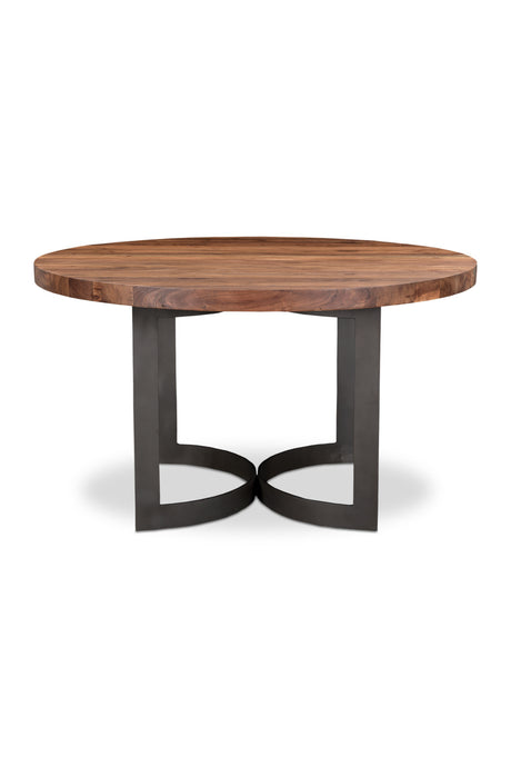   Brown Acacia Round Dining Table | Oroa.com