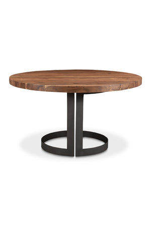   Brown Acacia Round Dining Table | Oroa.com