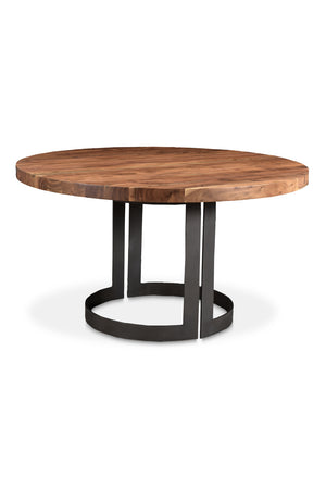  Brown Acacia Round Dining Table | Oroa.com
