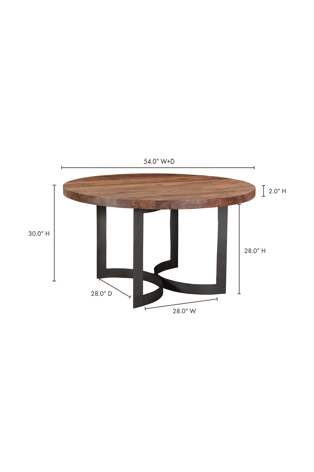   Brown Acacia Round Dining Table | Oroa.com