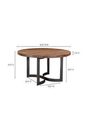   Brown Acacia Round Dining Table | Oroa.com