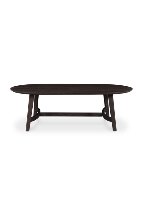   Modern European furniture - Brown Oak Oval Coffee Table - www.oroa.com | Oroa.com
