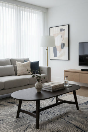   Modern European furniture - Brown Oak Oval Coffee Table - www.oroa.com | Oroa.com