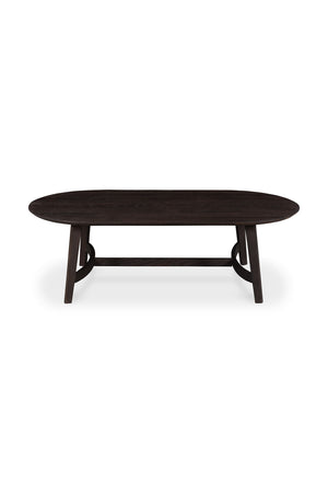   Modern European furniture - Brown Oak Oval Coffee Table - www.oroa.com | Oroa.com
