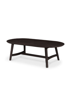  Modern European furniture - Brown Oak Oval Coffee Table - www.oroa.com | Oroa.com