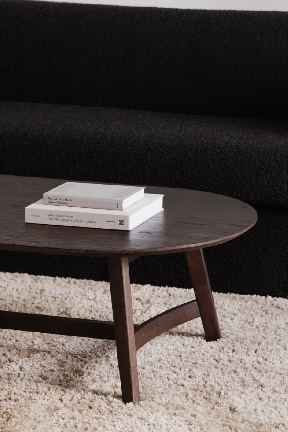   Modern European furniture - Brown Oak Oval Coffee Table - www.oroa.com | Oroa.com