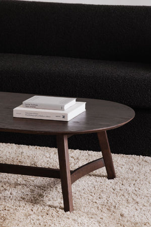   Modern European furniture - Brown Oak Oval Coffee Table - www.oroa.com | Oroa.com