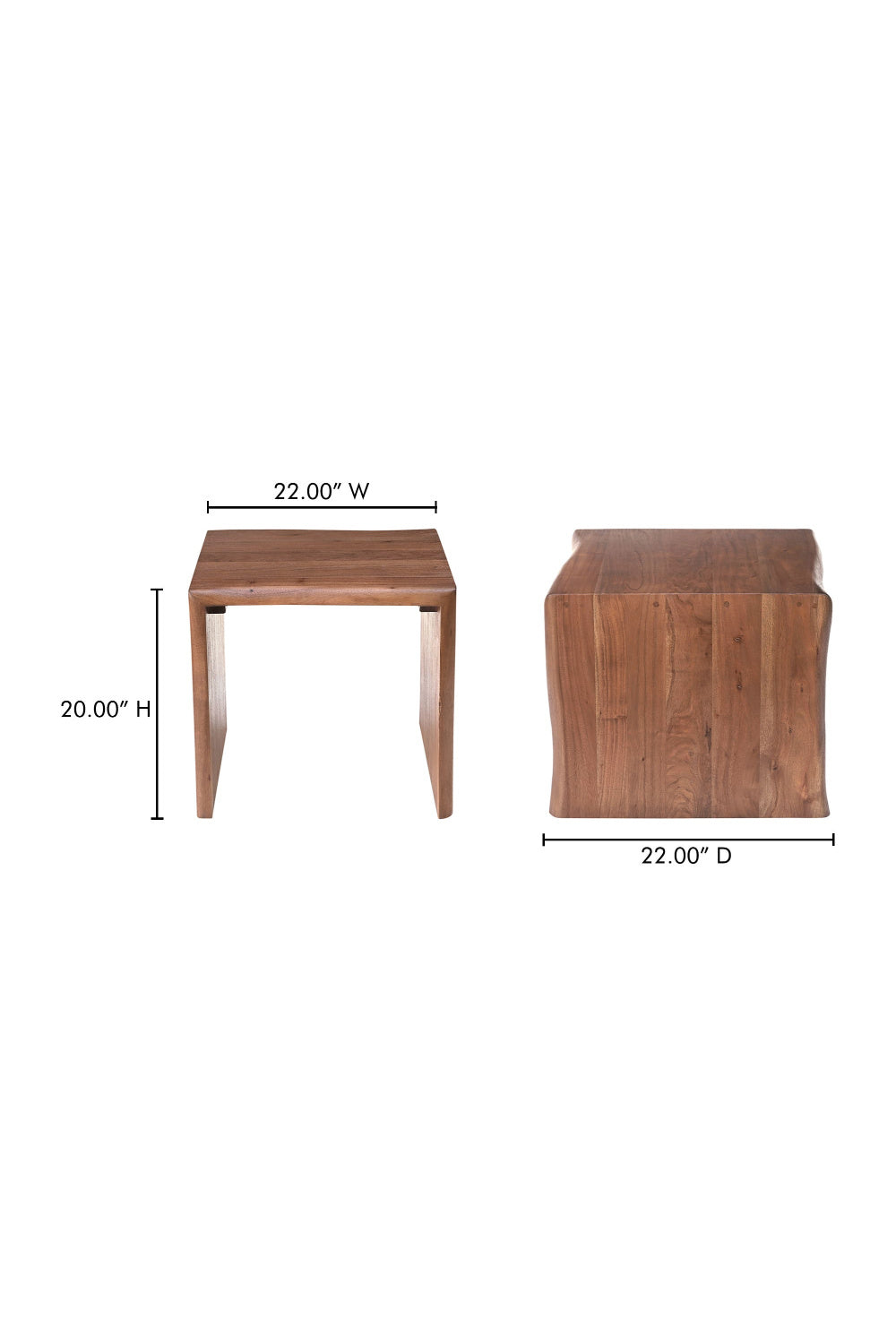   Modern European furniture - Brown Acacia Side Table - www.oroa.com | Oroa.com