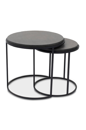   Modern European furniture - Black Lava Stone Nesting Tables (2) - www.oroa.com | Oroa.com