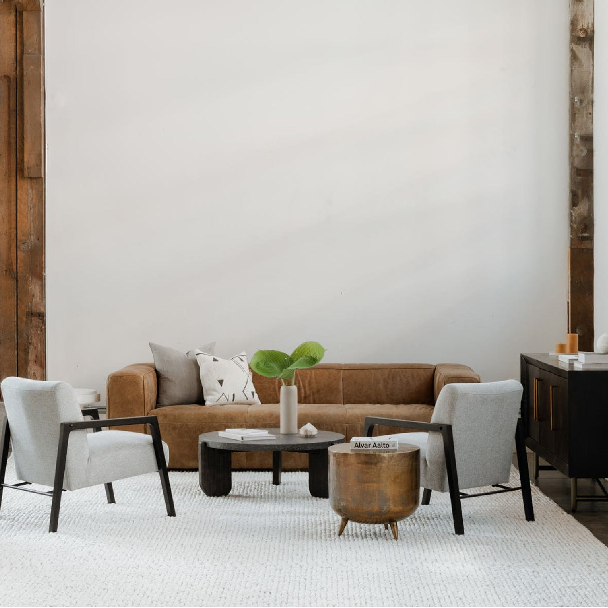   Modern European furniture - Acacia Legged Round Coffee Table - www.oroa.com | Oroa.com