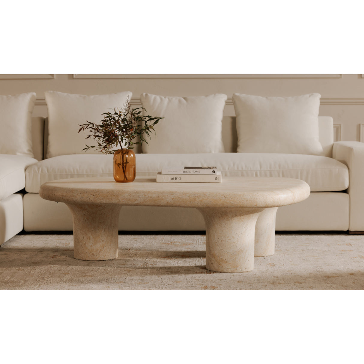   Modern European furniture - Travertine Look Indoor/Outdoor Coffee Table - www.oroa.com | Oroa.com