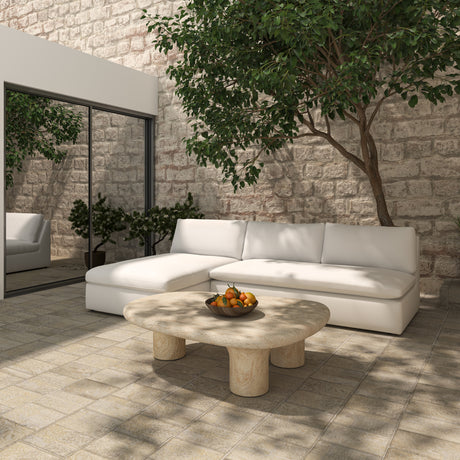   Modern European furniture - Travertine Look Indoor/Outdoor Coffee Table - www.oroa.com | Oroa.com