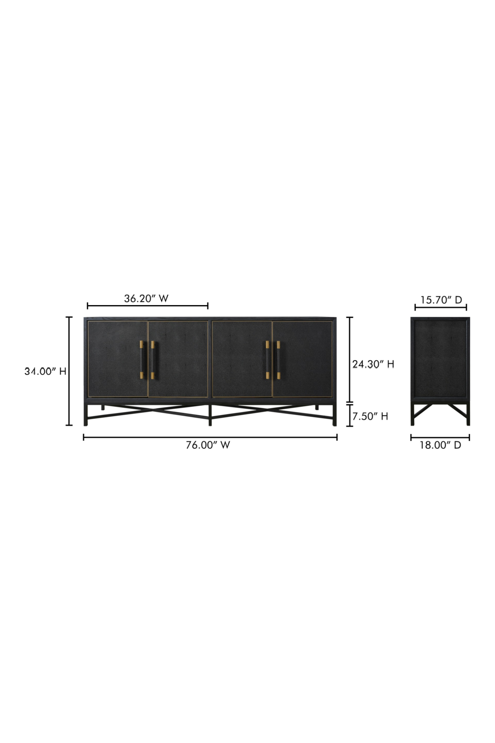   Modern European furniture - Vegan Leather 4-Door Sideboard - www.oroa.com | Oroa.com