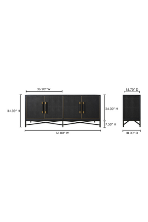   Modern European furniture - Vegan Leather 4-Door Sideboard - www.oroa.com | Oroa.com
