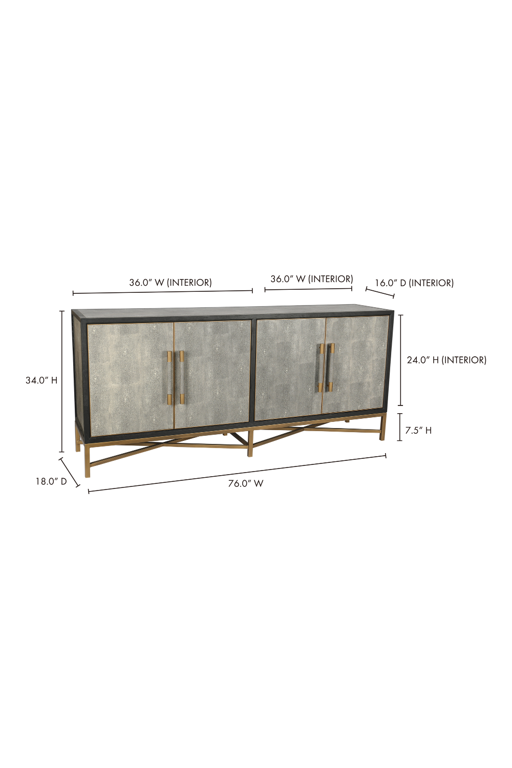   Modern European furniture - Vegan Leather 4-Door Sideboard - www.oroa.com | Oroa.com