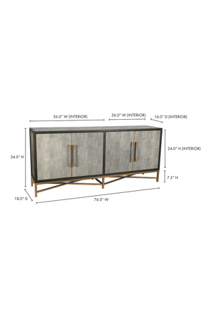   Modern European furniture - Vegan Leather 4-Door Sideboard - www.oroa.com | Oroa.com