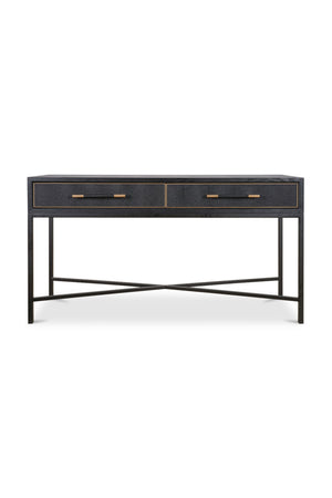  Modern European furniture - Black Vegan Leather Console Table - www.oroa.com | Oroa.com