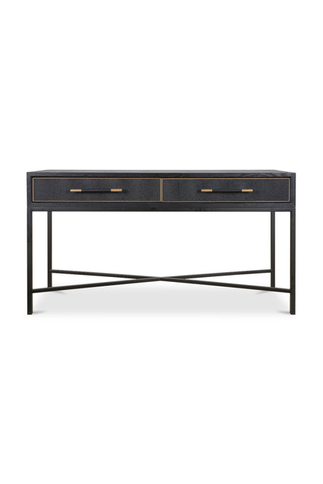   Modern European furniture - Black Vegan Leather Console Table - www.oroa.com | Oroa.com