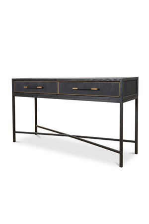   Modern European furniture - Black Vegan Leather Console Table - www.oroa.com | Oroa.com