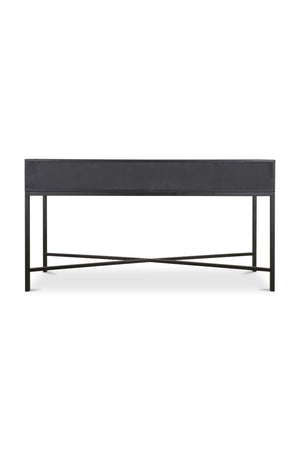   Modern European furniture - Black Vegan Leather Console Table - www.oroa.com | Oroa.com