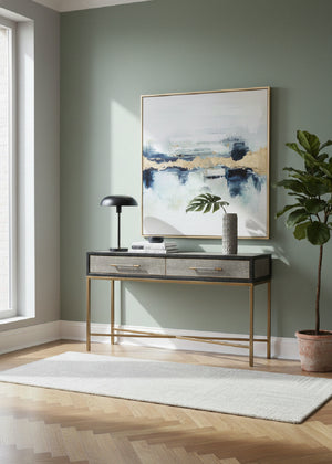   Modern European furniture - Gray Shagreen 2-Drawer Console Table - www.oroa.com | Oroa.com