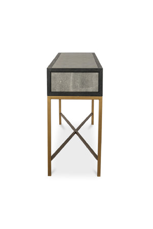   Modern European furniture - Gray Shagreen 2-Drawer Console Table - www.oroa.com | Oroa.com