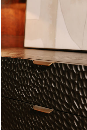   Modern European furniture - Black Relief Carved Sideboard - www.oroa.com | Oroa.com