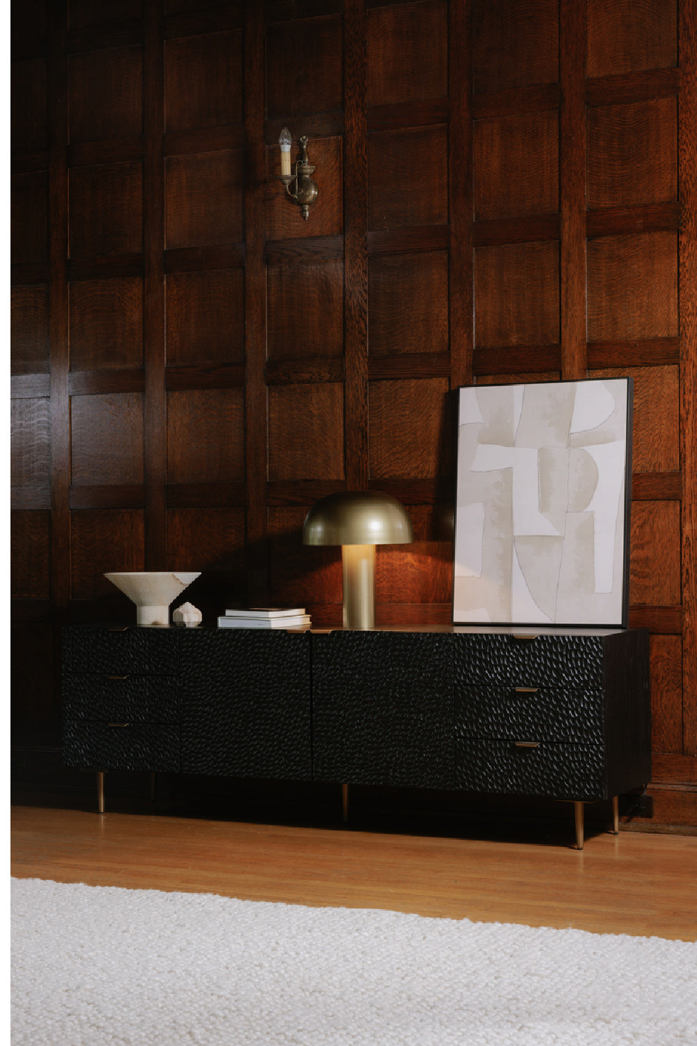   Modern European furniture - Black Relief Carved Sideboard - www.oroa.com | Oroa.com
