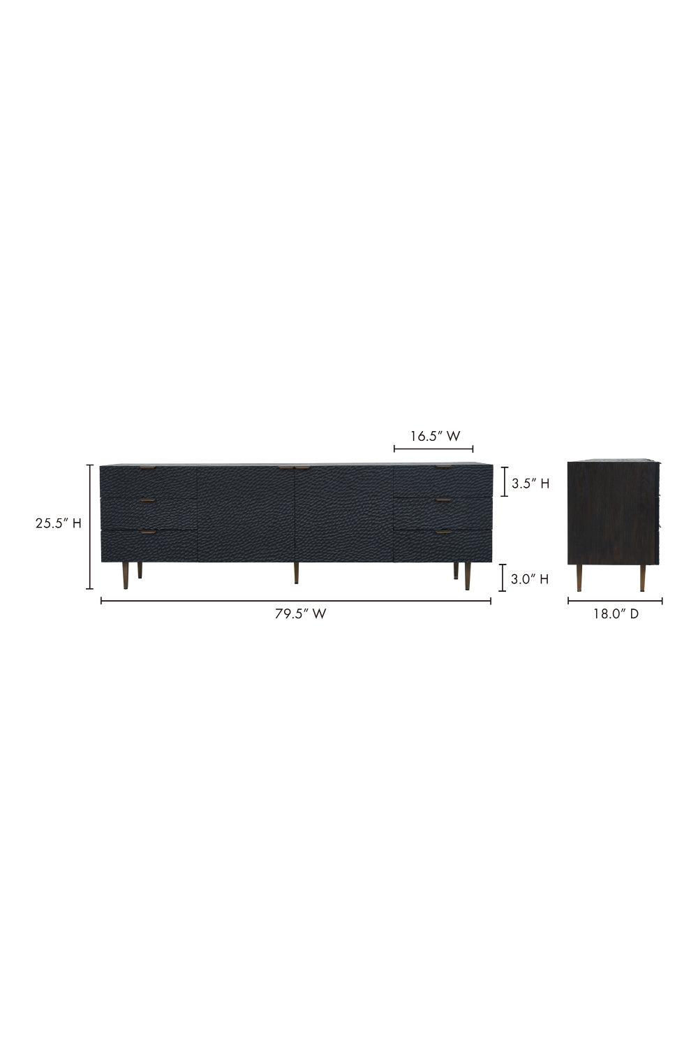   Modern European furniture - Black Relief Carved Sideboard - www.oroa.com | Oroa.com