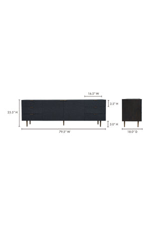   Modern European furniture - Black Relief Carved Sideboard - www.oroa.com | Oroa.com