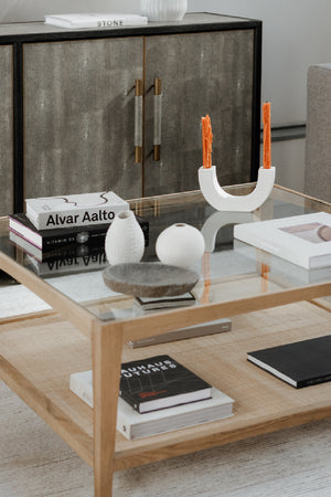   Modern European furniture - Glass & Cane Coffee Table - www.oroa.com | Oroa.com