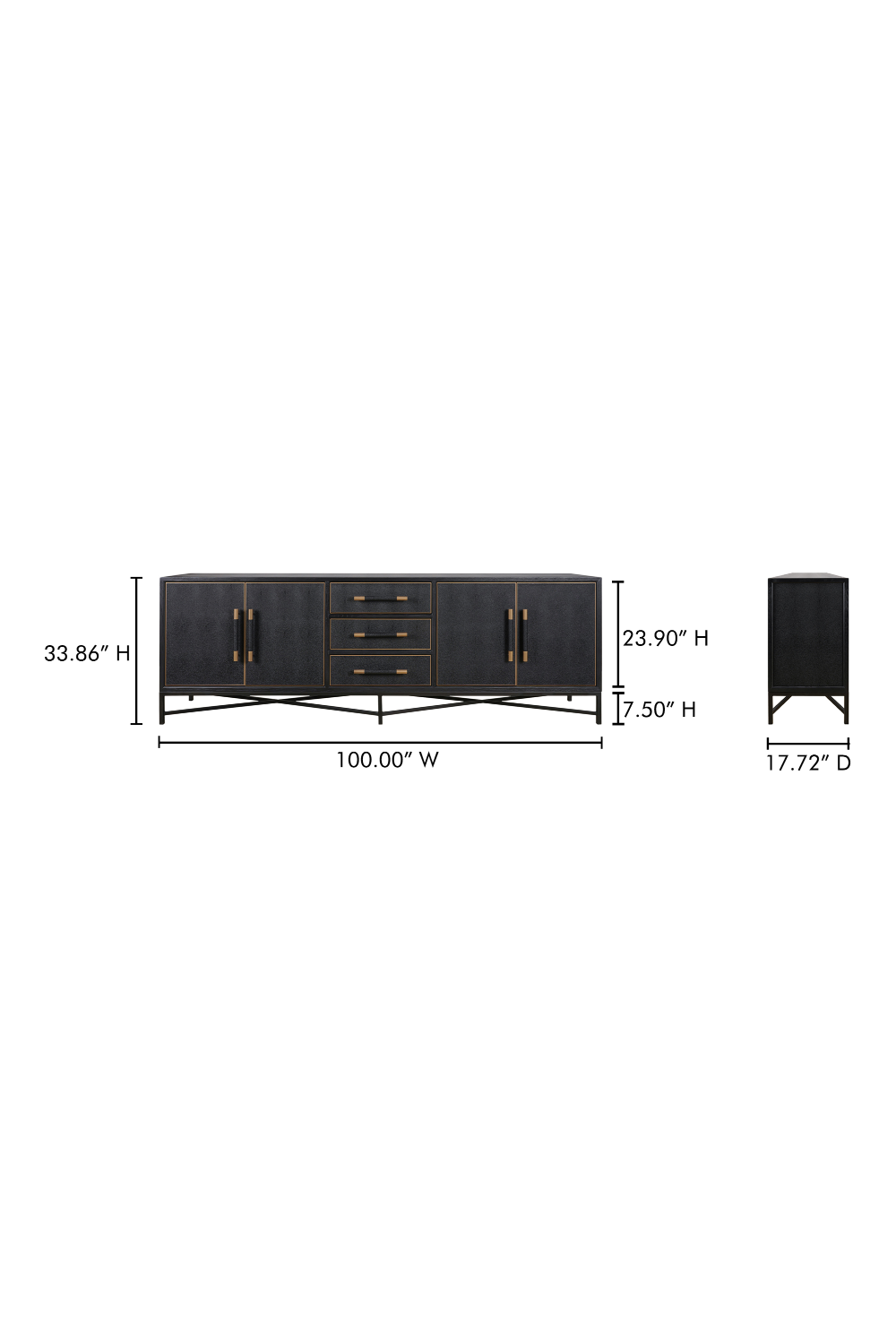   Modern European furniture - Vegan Leather 4-Door Sideboard - www.oroa.com | Oroa.com