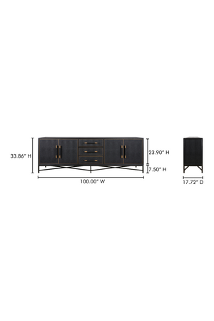   Modern European furniture - Vegan Leather 4-Door Sideboard - www.oroa.com | Oroa.com