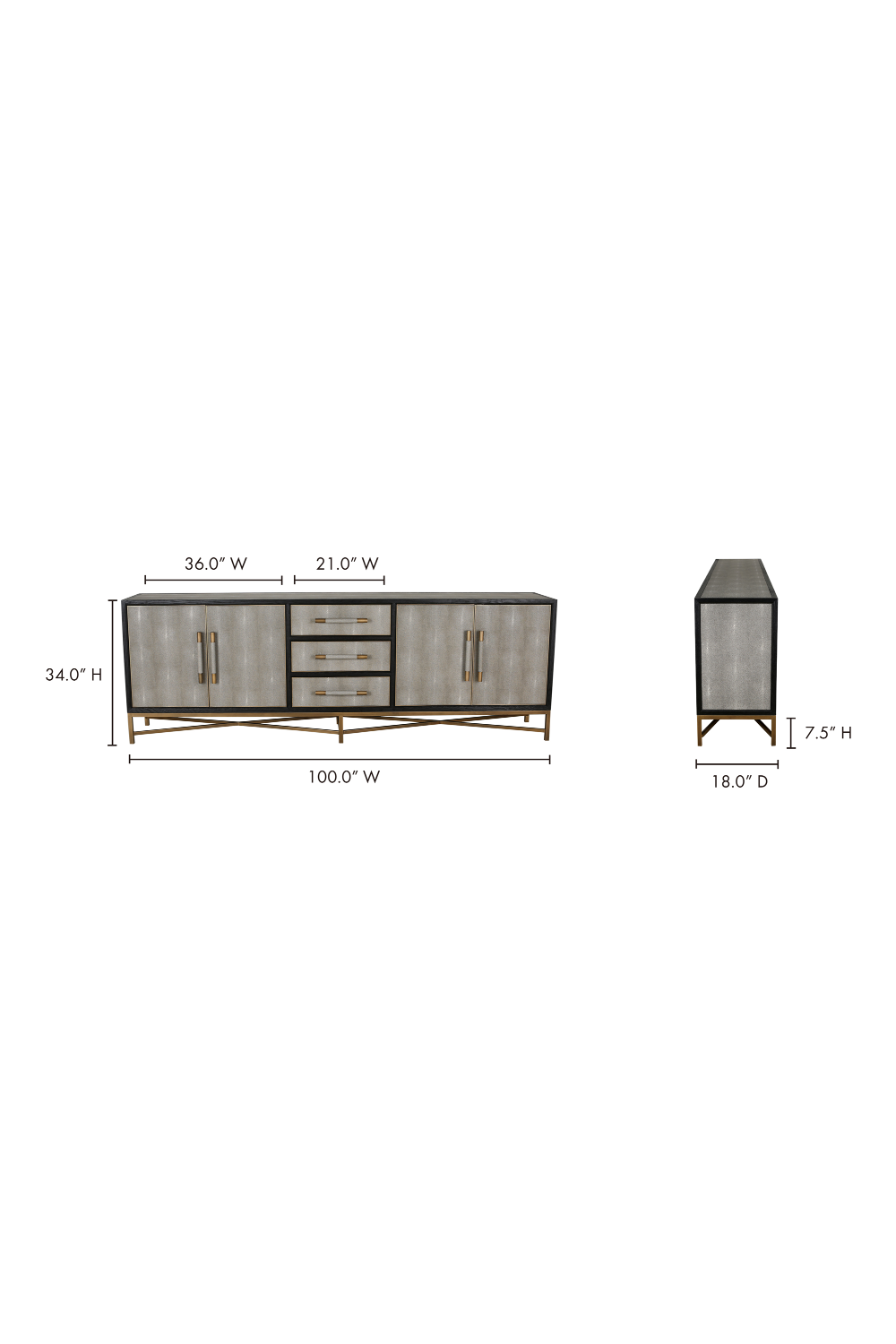   Modern European furniture - Vegan Leather 4-Door Sideboard - www.oroa.com | Oroa.com
