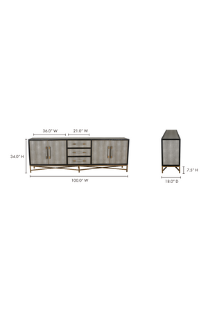   Modern European furniture - Vegan Leather 4-Door Sideboard - www.oroa.com | Oroa.com