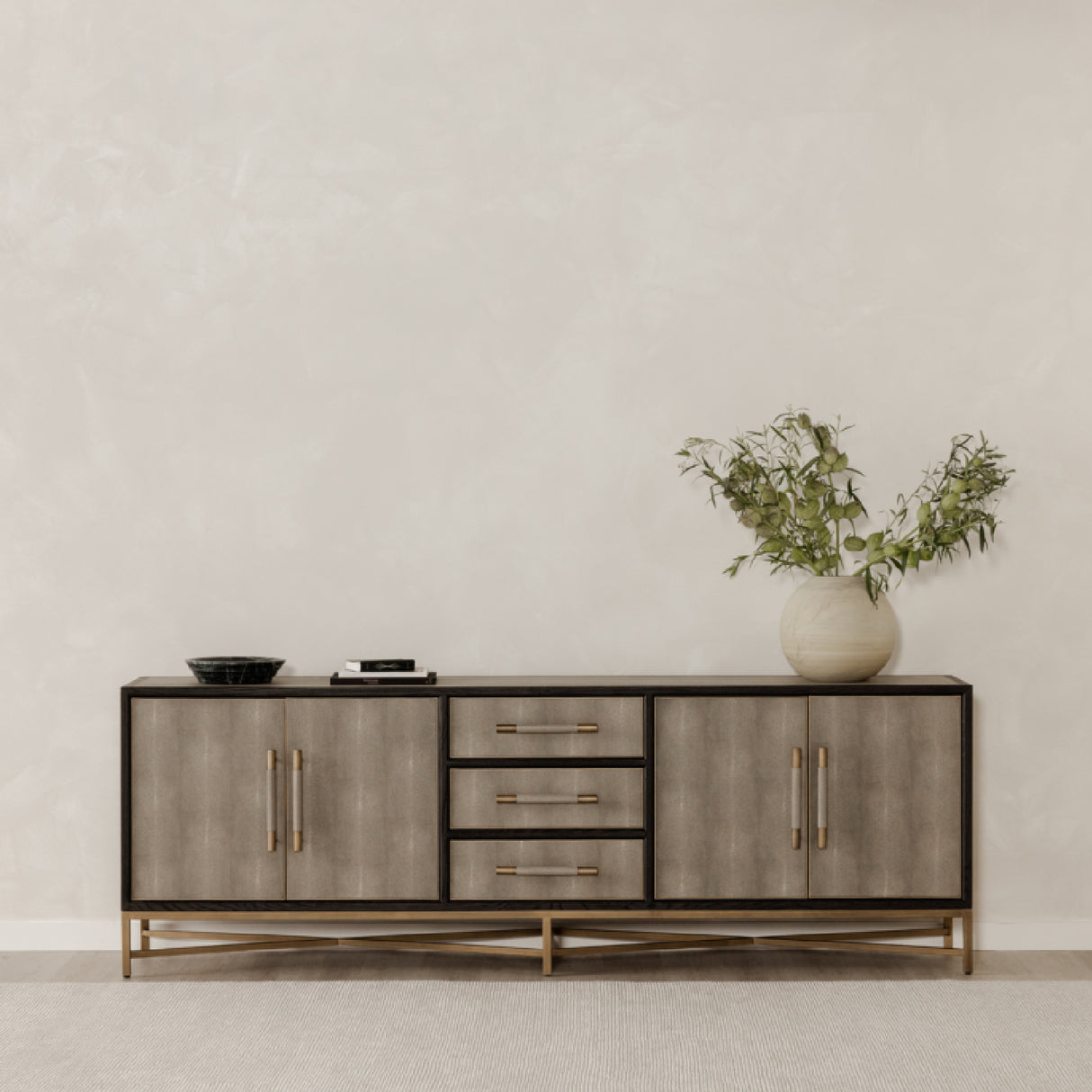   Modern European furniture - Vegan Leather 4-Door Sideboard - www.oroa.com | Oroa.com