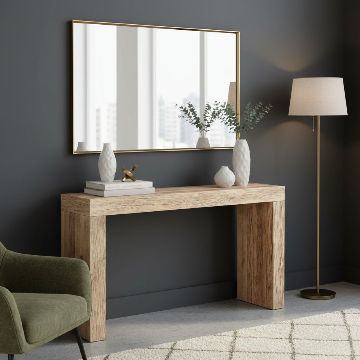   Modern European furniture - Rustic Oak Console Table - www.oroa.com | Oroa.com