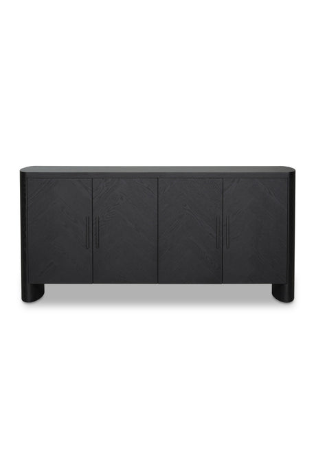   Modern European furniture - Black Herringbone Patterned Sideboard - www.oroa.com | Oroa.com