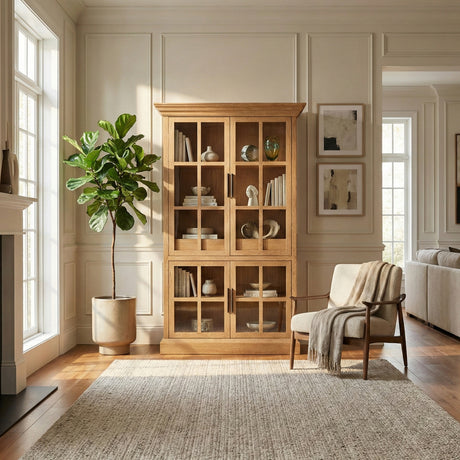   Modern European furniture - Oak 4-Door Tall Cabinet - www.oroa.com | Oroa.com