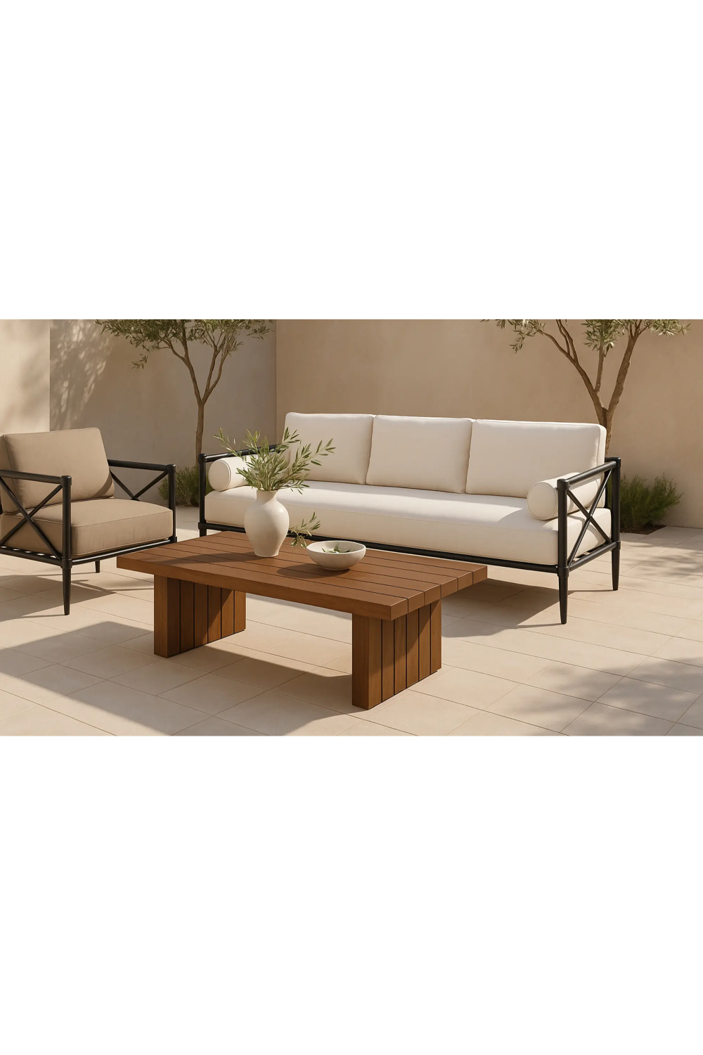   Modern European furniture - Cream Outdoor Sofa - www.oroa.com | Oroa.com