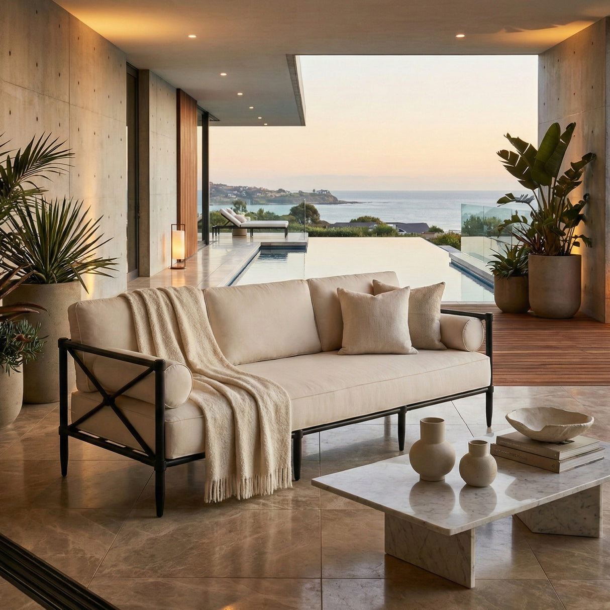   Modern European furniture - Cream Outdoor Sofa - www.oroa.com | Oroa.com
