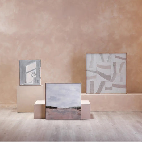   Modern European furniture - Light-Toned Strips Collage Painting - www.oroa.com | Oroa.com