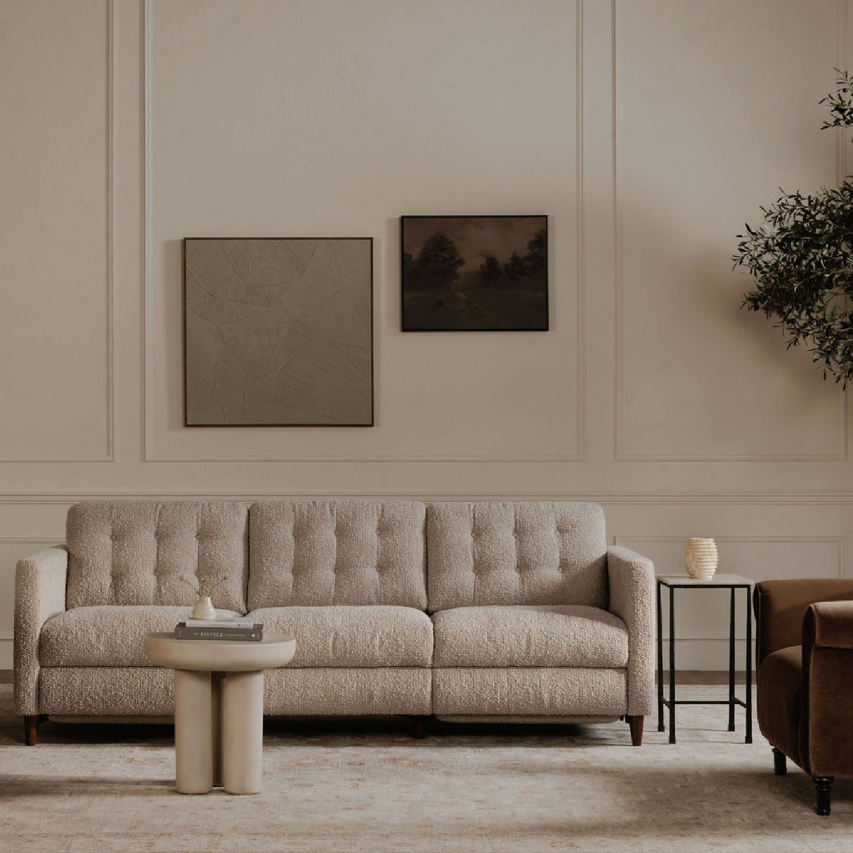   Modern European furniture - Textured Beige Framed Painting - www.oroa.com | Oroa.com