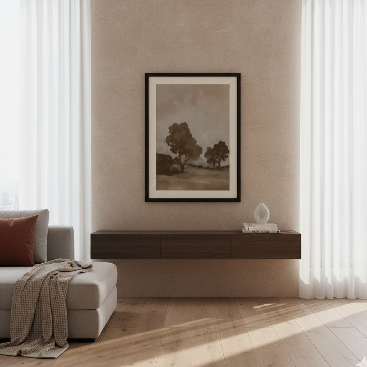   Modern European furniture - Water-Colored Landscape Framed Print - www.oroa.com | Oroa.com