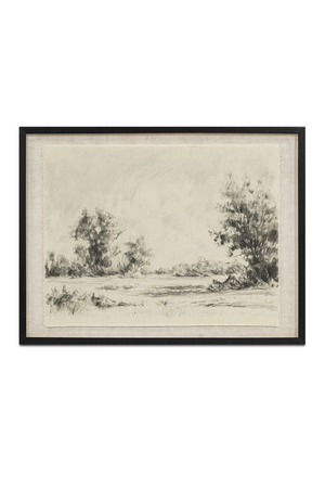   Modern European furniture - Landscape Sketch Print on Linen - www.oroa.com | Oroa.com