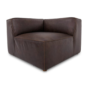  Modern European furniture - Brown Leather Corner Chair - www.oroa.com | Oroa.com