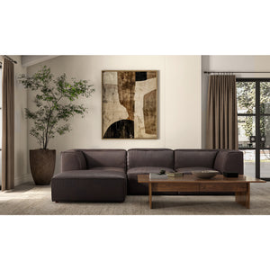   Modern European furniture - Brown Leather Corner Chair - www.oroa.com | Oroa.com
