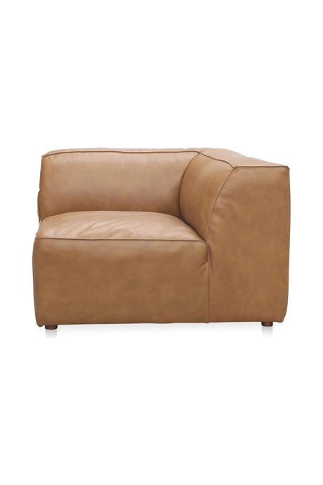   Modern European furniture - Tan Leather Corner Chair - www.oroa.com | Oroa.com